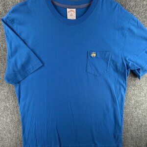 Brooks Brothers XL Blue Short Sleeve T Shirt Men Cotton Pocket Logo Adult